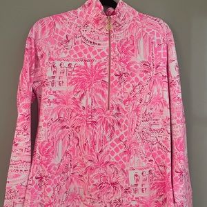 Pink Lilly Pulitzer Pullover, Zip size medium. New without tags.